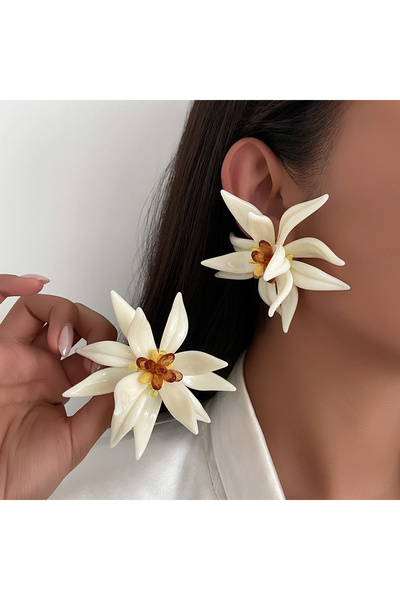 Choice Style 1 Ingemark Vintage Creative CCB White Big Flower Stud Earrings W...