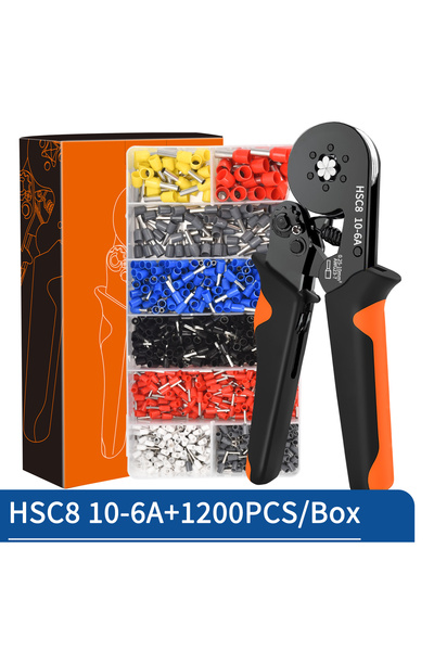 Choice4 HSC8 10-6A 1200 قطعة طرفية أنبوبية للضغط، كماشة ضغط متعددة HSC86-4/6 ...