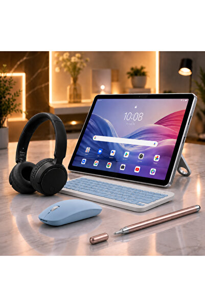 LENOVO Tab 4GB/128 GB 10.1"İNCH TABLET+ŞEFFAF KILIF+MAVİ KLAVYE VE MOUSE+KALE...