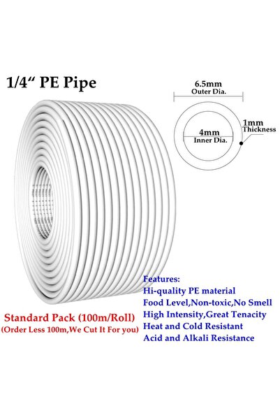 Choice5 50m(164ft) 1l4 Inch Pipe 1/4" 3/8" PE Pipe Food Grade Water Purifier ...