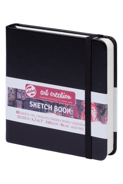 Art Creation Talens Sketch Block Hard Cover Sketch 140Gr 12X12Cm Black 80Yp