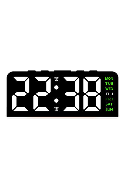 Choice Black shell - Green 7'' LED Digital Alarm Clock Table Clock Three-Leve...