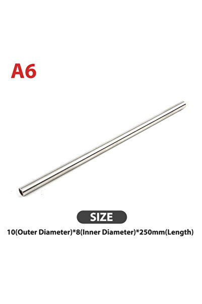 Choice5 10x8x250mm Silver Round 304 Stainless Steel Capillary Tube Pipe 250mm...