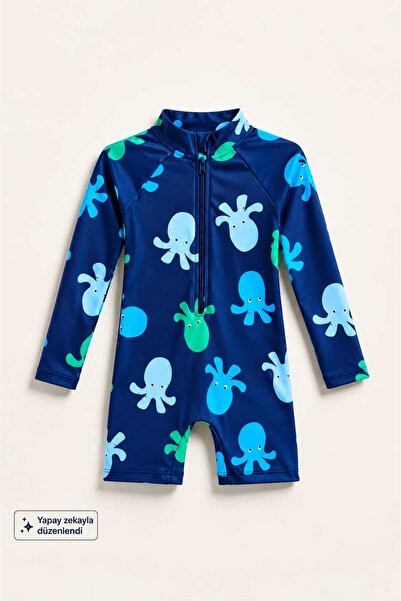 My Kids Wear Children's Long Sleeve Zippered Swimsuit - Comfortable and Casua...