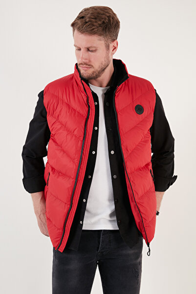 Buratti Slim Fit Water and Wind Resistant Stand Collar Inflatable Vest Men's ...