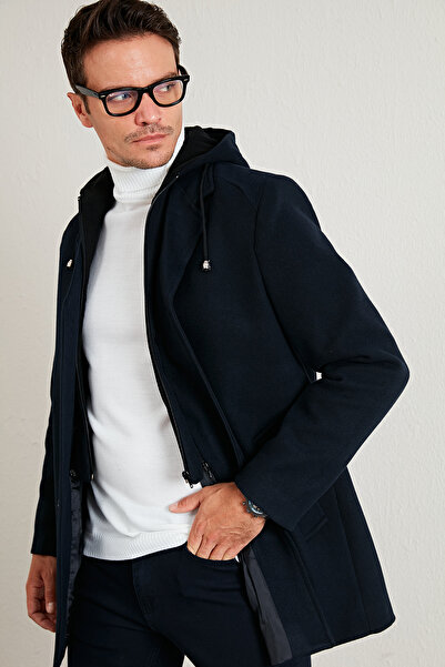 Buratti Removable Hooded Melted Slim Fit Cashew Coat Men'S COAT 5841013