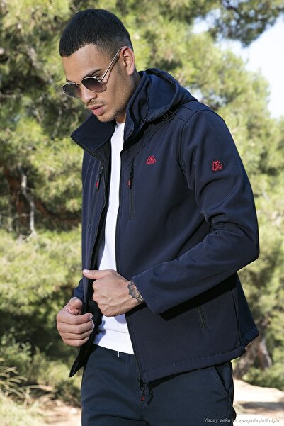 Buratti Water and Wind Resistant Hooded Softshell Coat Men's Coat 5855045