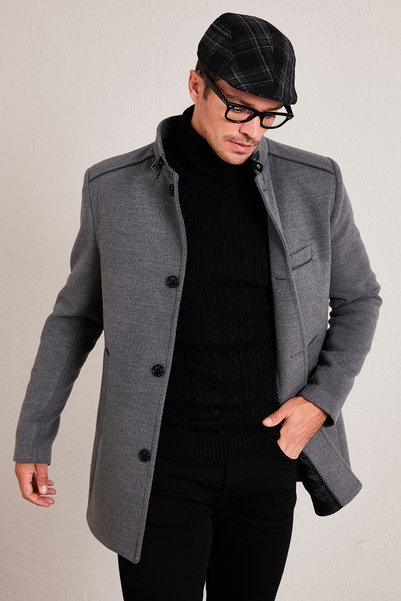 Buratti Slim Fit Pamuklu Kaşe Kaban Erkek KABAN 5841012