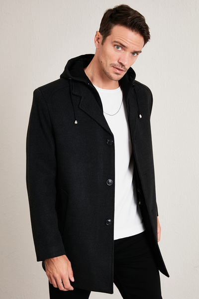 Buratti Removable Hooded Melted Slim Fit Cashew Coat Men'S COAT 5841013