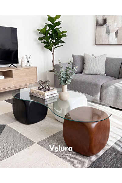 Velura Home & Living Orta Sehpa & Modern Küre Sehpa & Bohem Top Sehpa