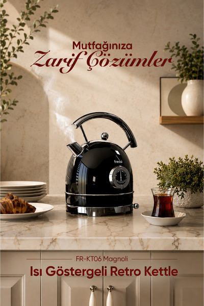 Fressi Isı Göstergeli Retro Kettle Su Isıtıcısı 1,8 Litre Fr-kt06 Magnoli