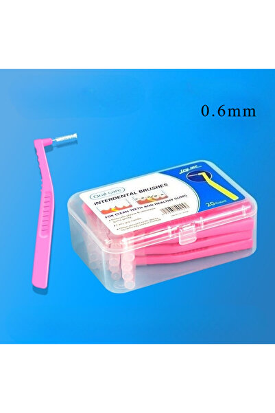 Choice1 Pink 20Pc/Box L-shaped Interdental Brushes Cleaning Soft-bristled Ort...
