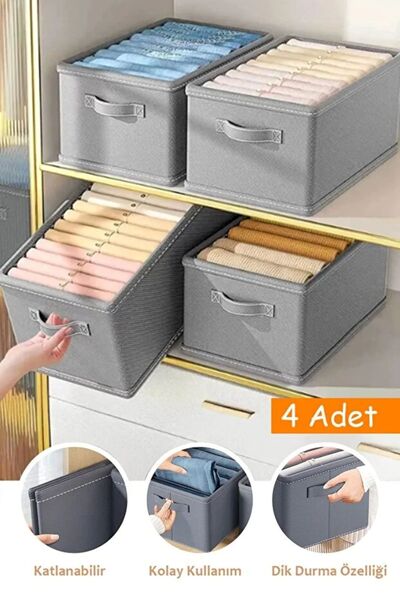 HERA CONCEPT 4-Piece Luxury Wardrobe Organizer, Shelf Organizer, Foldable Clo...