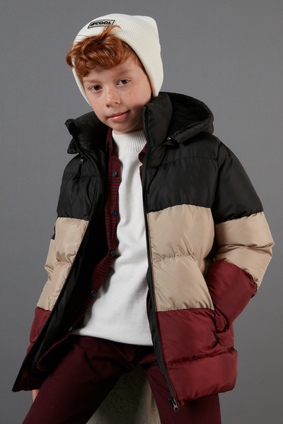 Lela Plush Lined Removable Hooded Puffer Coat Boy's COAT 57611967