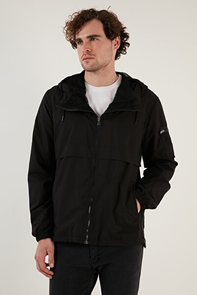 Buratti Hooded Zippered Pocket Coat Men's Coat 571232