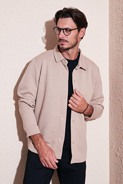 Buratti Ribbed Snap Fastener Relaxed Fit Shirt Men's SHIRT 5905510
