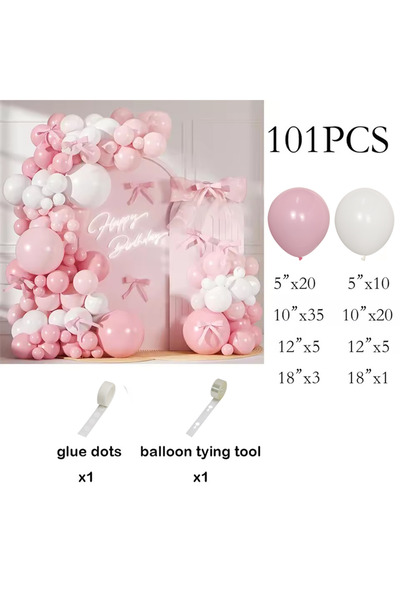 Choice as the picture as the picture Pastel Pink Balloons Garland White Pink ...