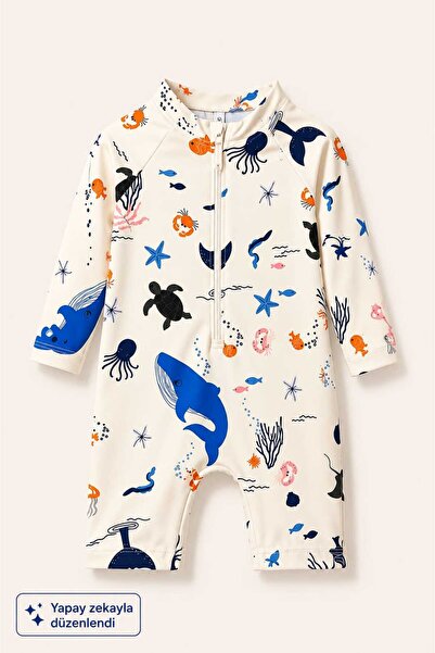 My Kids Wear Children's Long Sleeve Zippered Swimsuit - Comfortable and Conve...