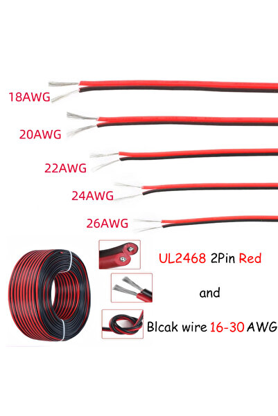 Choice9 10m 18 AWG 16-30AWG 5/10/20M Red Black Electrical Wire LED Strip Cabl...