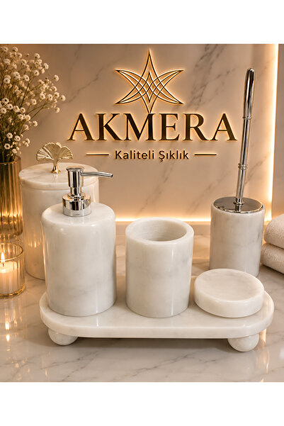 Akmera Home Oval Tepsi 6 Parça Banyo Seti