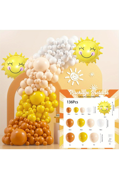 Choice Other MULTI 136pcs Retro Nude Orange Yellow Balloon Set Sunshine Theme...