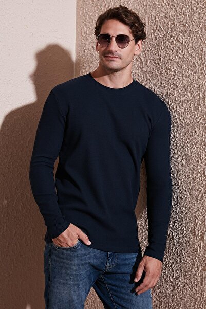 Buratti Bumbac guler rotund slim fit basic sweat pentru bărbați SWEAT 5905073