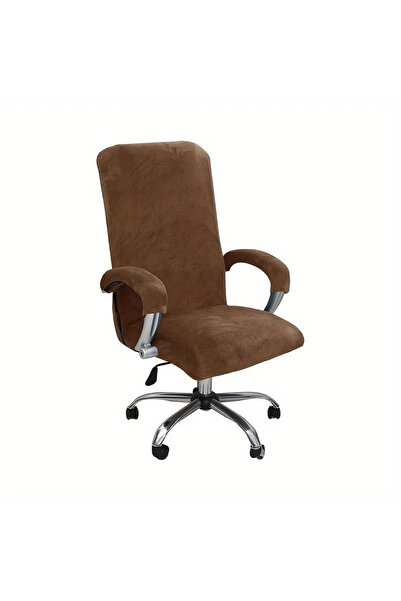 Choice XL coffee 3pcs/set Velvet Plush Stretch Computer Office Chair Cover Wi...