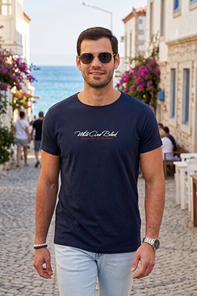 Buratti Cotton Slim Fit Crew Neck Letter Printed t Shirt Men t Shirt 541Enjoy