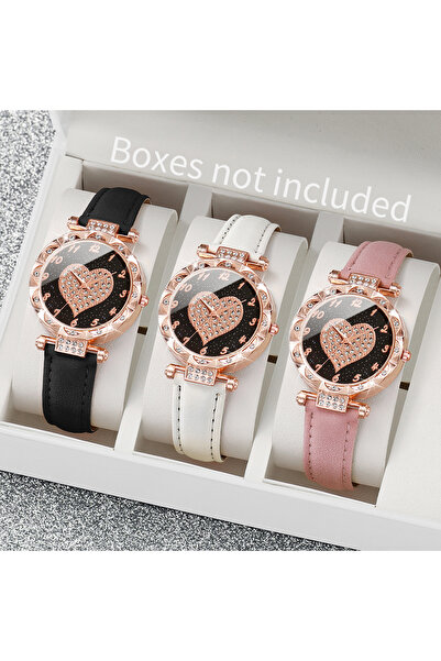 Choice 3PCS Set Without Box 3PCS Women Watches Fashion Rhinestone Heart Dial ...