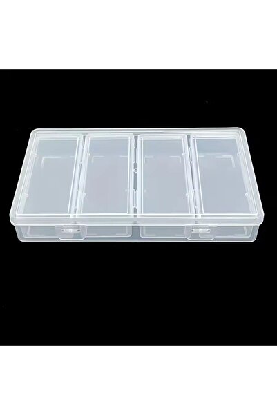 Choice 1PC 4 Adjustable Dividers Clear Plastic Storage Organizer Box - Craft ...