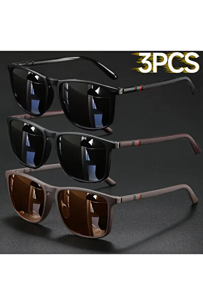 Choice7 Red 2/3pcs Luxury Square Vintage Cycling Sunglasses Men Women Fashion...