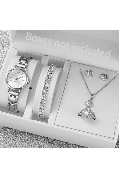 Choice Silver C No Box 6PCS/Set Fashion Women's Quartz Watch Stainless Steel ...