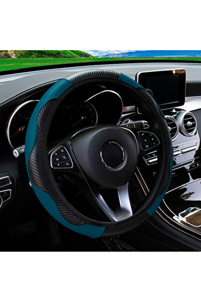 Choice Blackish green PU Carbon Fiber Leather Car Steering Wheel Cover withou...