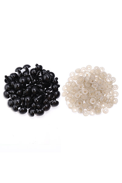 Choice 8mm 50pcs Black 50PCS 8-20mm Black Plastic Safety Eyes For Toys Amigur...