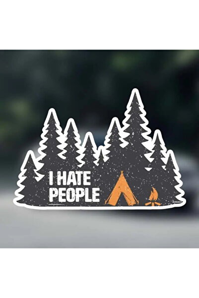 Choice1 10cm-Longest Side JT1038-PVC I Hate People Funny Camping Waterproof A...