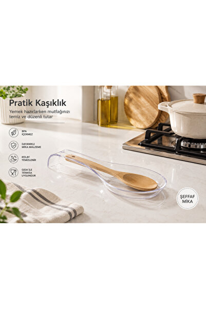 LUCES DESİGN Transparent Countertop Scoop Holder, Acrylic Spoon Holder