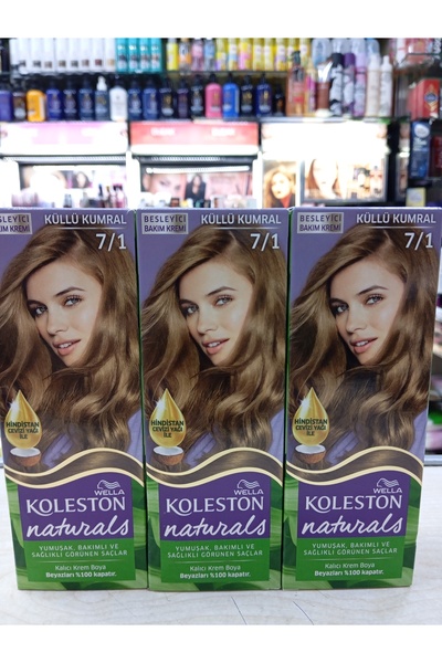 wella koleston Naturals Saç Boyası 7/1 Küllü Kumral (3'li Paket)