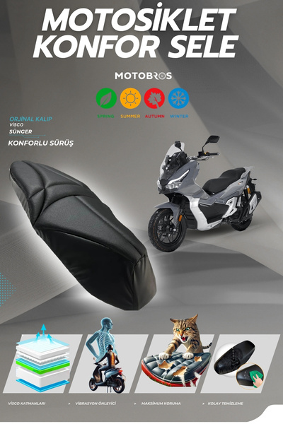 Motobros Rks Freccia 150 - 125 Compatible Comfort Seat Cover Visco Sponge - (...