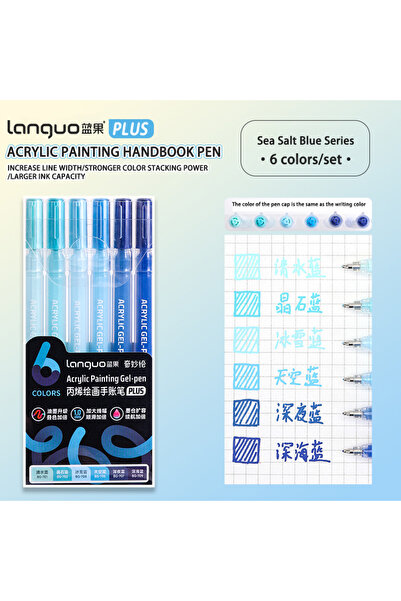 Choice10 6pcs-Sea Salt Blue Languo 6/24/36/54/72/90 colors Acrylic Painting H...