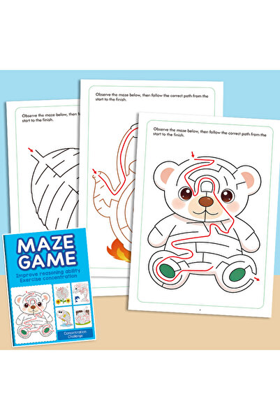 Choice Maze Game 32 Pages of Colorful Maze Patterns Children's Fun Maze Drawi...
