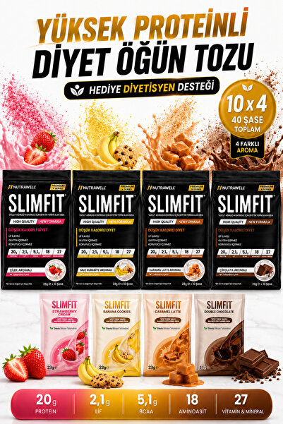 SLIMFITDETOX Slımfıt Whey Proteinli Öğün Tozu 4x10 Öğün