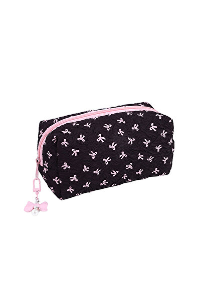 Choice black 1pc Bow Tie Pattern Pencil Case, Creative Butterfly Tie Zipper P...