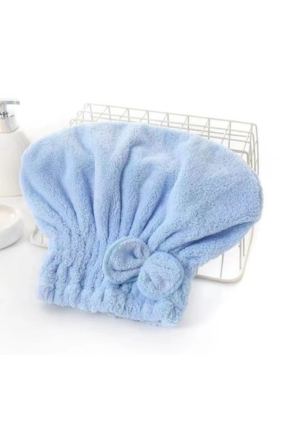 Choice1 Blue 1Pc Microfiber Hair Drying Towels Head Wrap with Bow-Knot Shower...