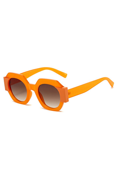 Choice1 Orange New Hexagon Unique Sunglasses Women Brand Designer Color Patch...