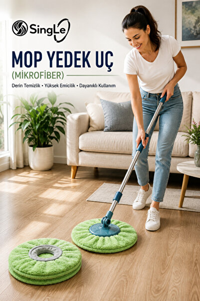 Single 2katlı Mikrofiber Başlık (DÖNER MOPLAR İÇİN)