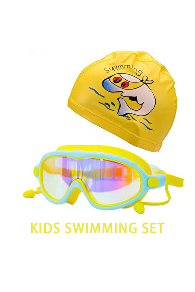 Choice1 Set-Iride-Yellow JSJM Kids Swimming Goggles Set for Boys & Girls 3-15...