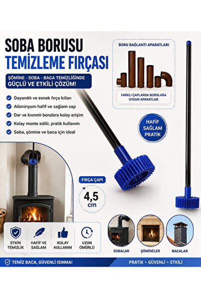 Metler Soba Borusu Temizleme Fırçası Şömine Soba Baca Temizleme Fırçası +Alüm...