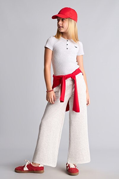 DeFacto Ribbed Knitted Wide Leg Girls' Trousers I3160A826Au