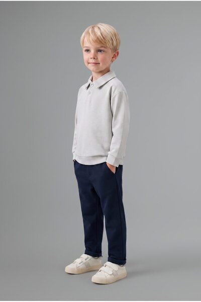 DeFacto Polo Collar Long Sleeve Top Wide Leg Bottom 2-Piece Set Baby Boy I027...