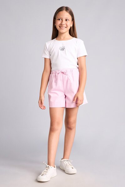 DeFacto 100 % Baumwolle, normale Passform, elastische Taille, Gabardine, rosa...